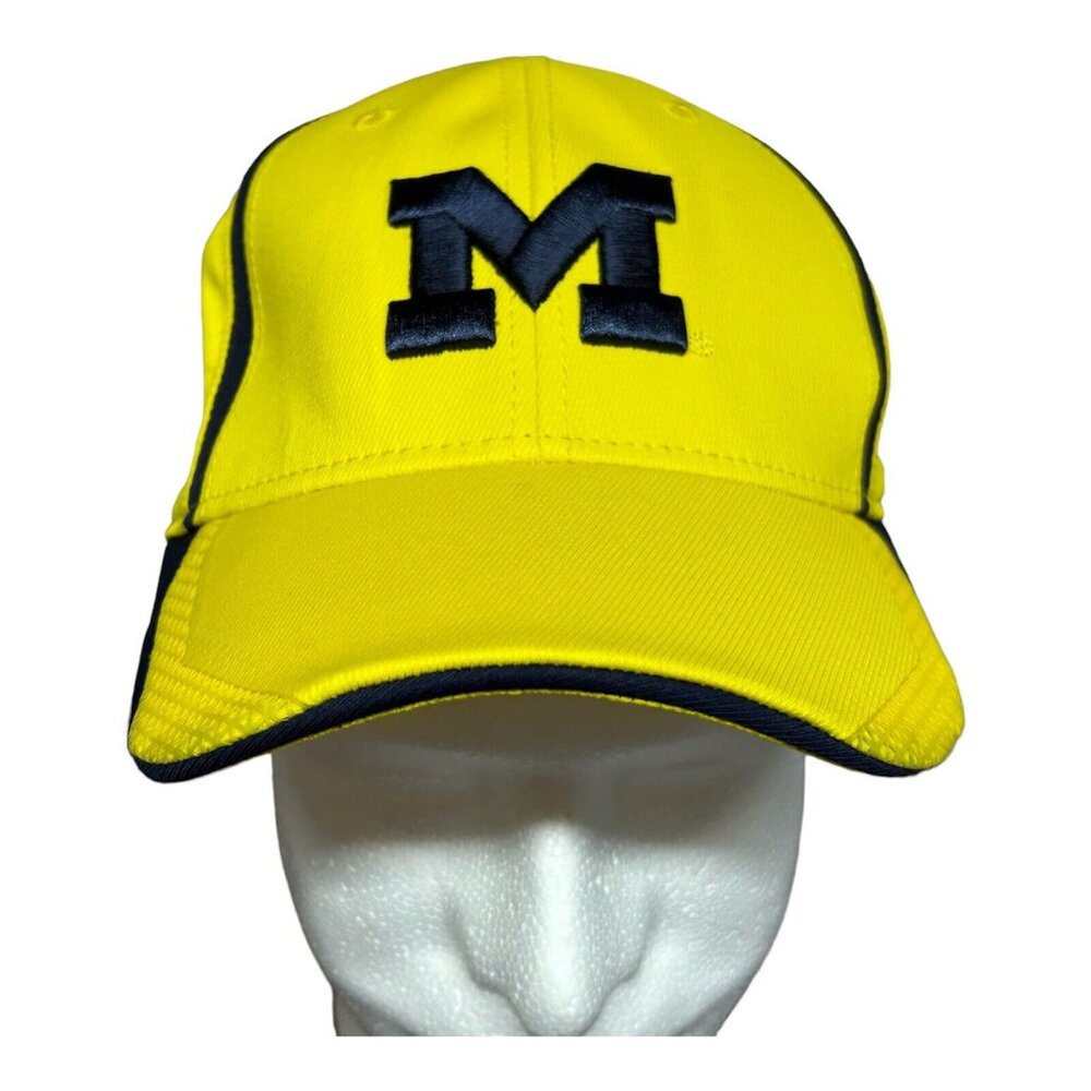 Michigan Wolverines Adidas Climalite Fitted Hat Adult Small Medium Yellow Cap